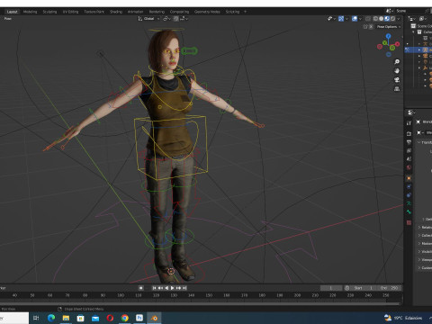 Sabrina- Realistic Woman with Repairman cloth Modello 3D