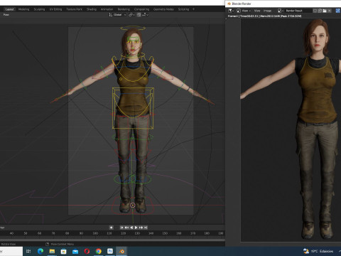 Sabrina- Realistic Woman with Repairman cloth Modello 3D