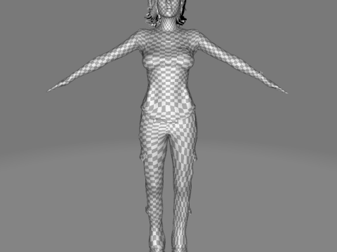 Sabrina- Realistic Woman with Repairman cloth Modello 3D