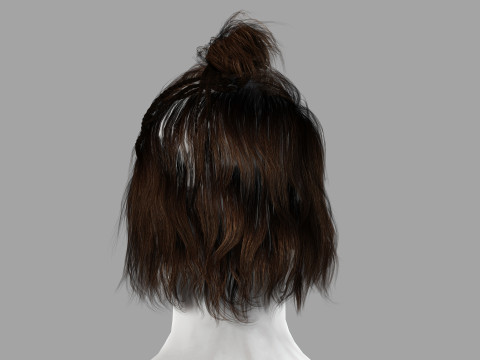 Realistic Female hair afro latina Braids Model 3D