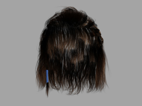 Realistic Female hair afro latina Braids Model 3D