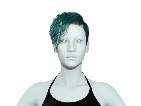 Realistic Female hair cyberpunk ready 3D 모델
