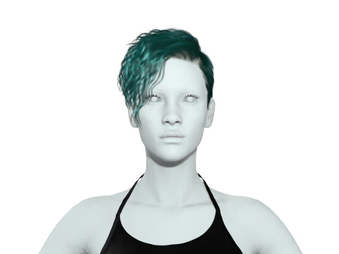 Realistic Female hair cyberpunk ready 3D Model
