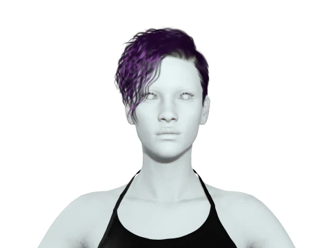 Realistic Female hair cyberpunk ready 3D Model