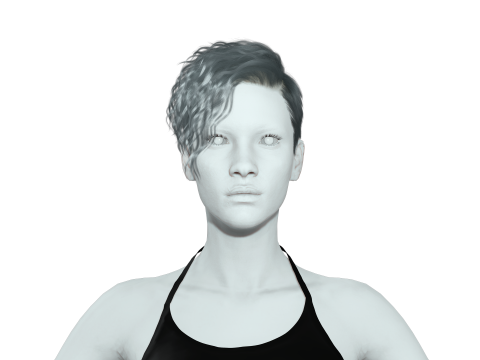 Realistic Female hair cyberpunk ready 3D 모델