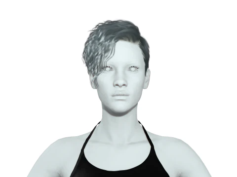 Realistic Female hair cyberpunk ready 3D Model