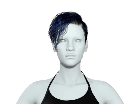 Realistic Female hair cyberpunk ready 3D 모델