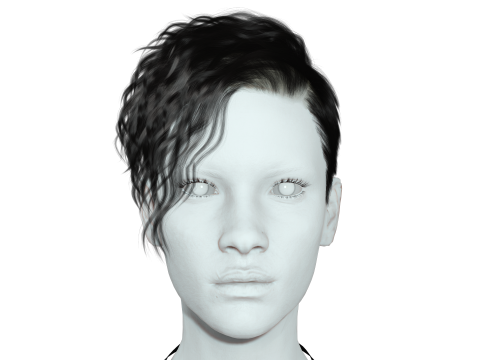 Realistic Female hair cyberpunk ready 3D 모델