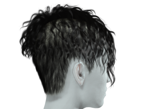 Realistic Female hair cyberpunk ready 3D 모델