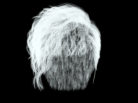 Realistic Female hair cyberpunk ready 3D Model