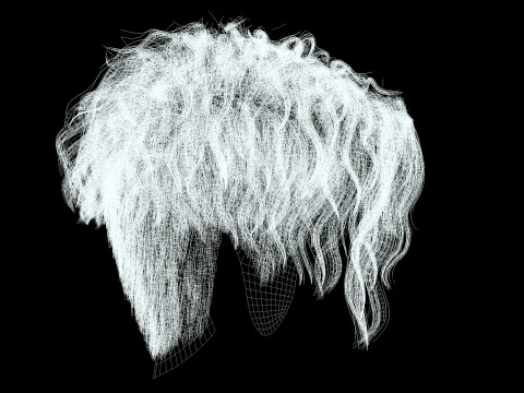 Realistic Female hair cyberpunk ready 3D Model