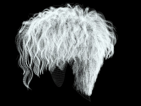 Realistic Female hair cyberpunk ready 3D 모델