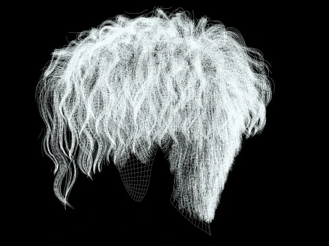 Realistic Female hair cyberpunk ready 3D Model