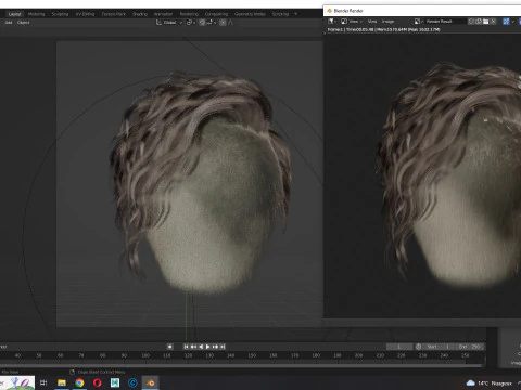 Realistic Female hair cyberpunk ready 3D Model