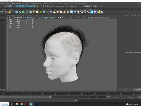 Realistic Female hair cyberpunk ready 3D Model