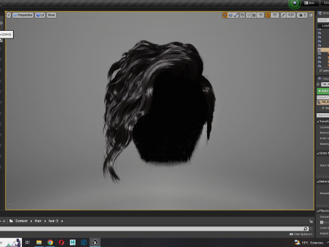 Realistic Female hair cyberpunk ready 3D 모델