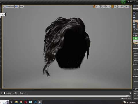 Realistic Female hair cyberpunk ready 3D Model