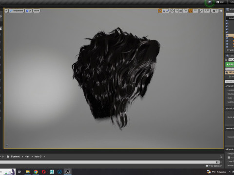 Realistic Female hair cyberpunk ready 3D 모델