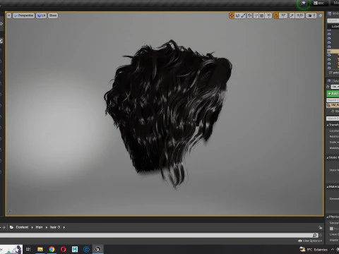 Realistic Female hair cyberpunk ready 3D Model