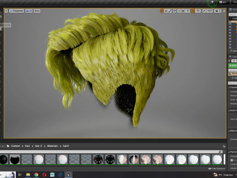 Realistic Female hair cyberpunk ready 3D Model