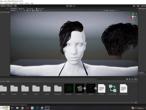 Realistic Female hair cyberpunk ready 3D Model