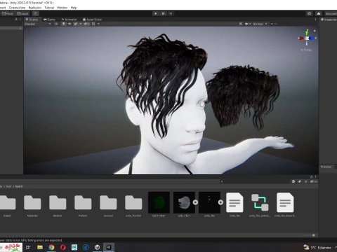 Realistic Female hair cyberpunk ready 3D Model