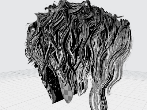 Realistic Female hair cyberpunk ready 3D 모델