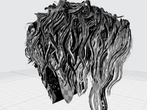 Realistic Female hair cyberpunk ready 3D Model