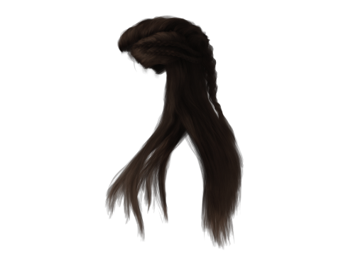 Realistic Female Long hair colorable cards 3D Modell