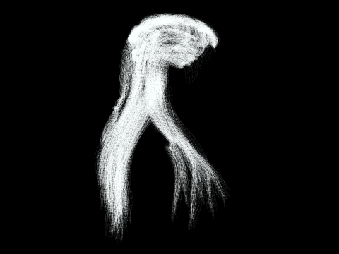 Realistic Female Long hair colorable cards 3D Modell