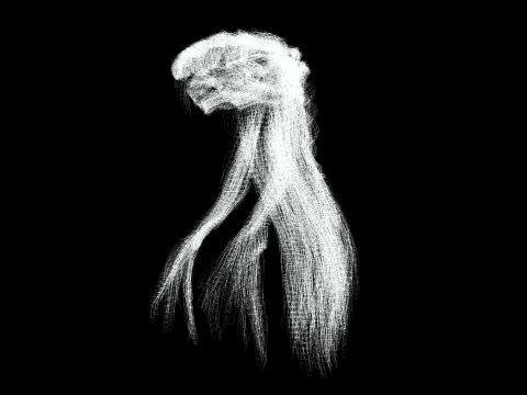 Realistic Female Long hair colorable cards 3D Modell