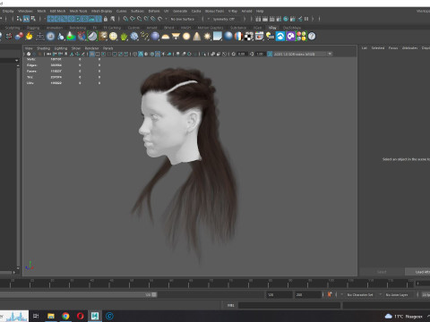Realistic Female Long hair colorable cards 3D Modell