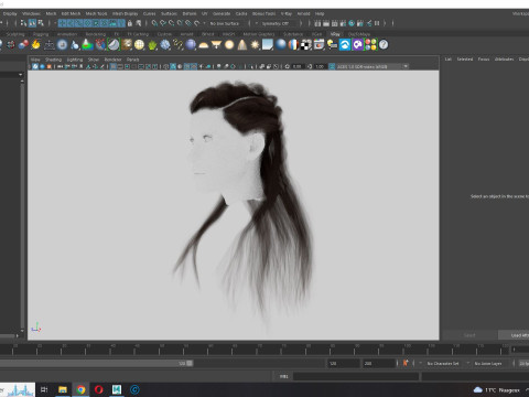 Realistic Female Long hair colorable cards 3D Modell