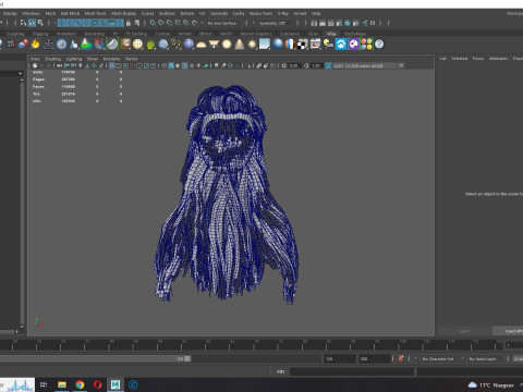 Realistic Female Long hair colorable cards 3D Modell