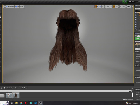 Realistic Female Long hair colorable cards 3D Modell