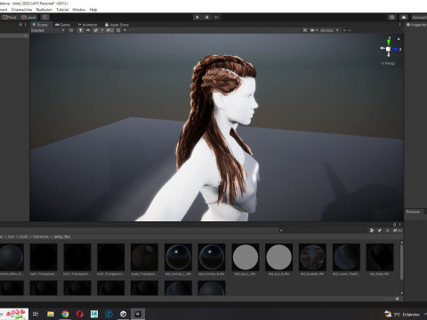 Realistic Female Long hair colorable cards 3D Modell