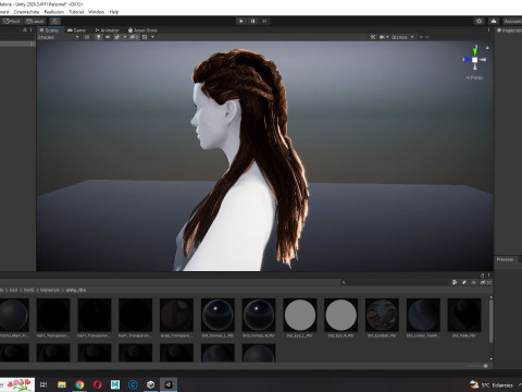 Realistic Female Long hair colorable cards 3D Modell