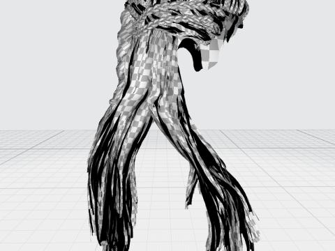 Realistic Female Long hair colorable cards 3D Modell