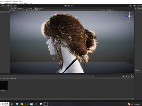 Female hair poly cards realistic 3D Model