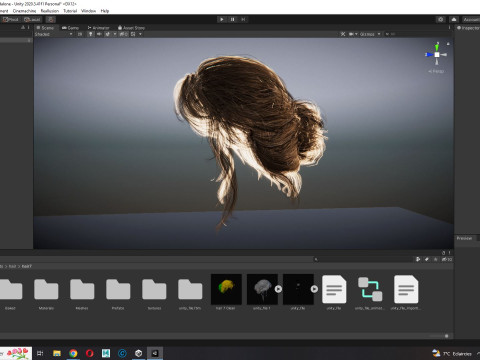 Female hair poly cards realistic 3D Model