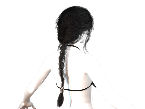Realistic Female hair braid 3D Модель