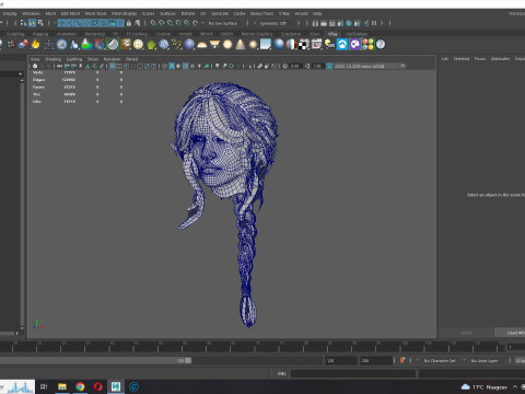 Realistic Female hair braid 3D Модель