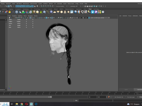 Realistic Female hair braid 3D Модель