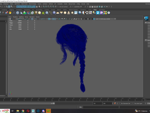 Realistic Female hair braid 3D Модель