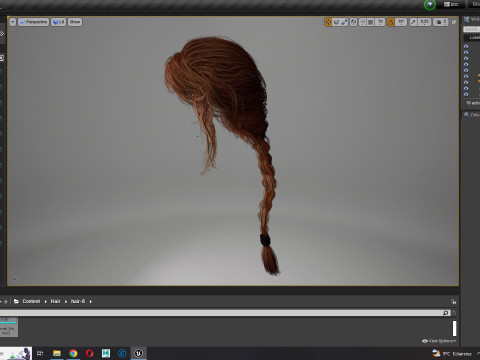 Realistic Female hair braid 3D Модель