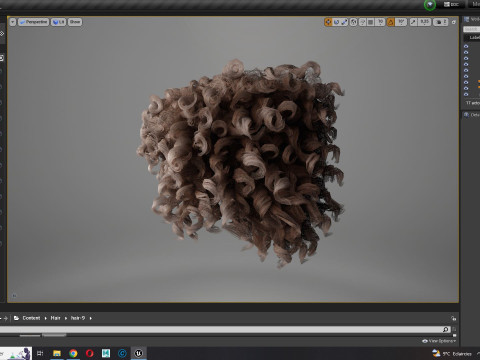 Realistic Female hair curly Modello 3D