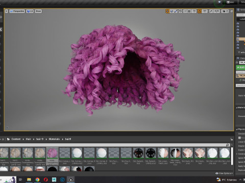Realistic Female hair curly Modello 3D