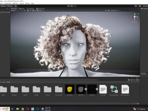 Realistic Female hair curly 3D Model