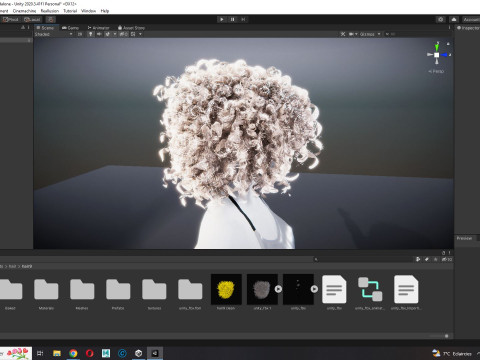Realistic Female hair curly Modello 3D