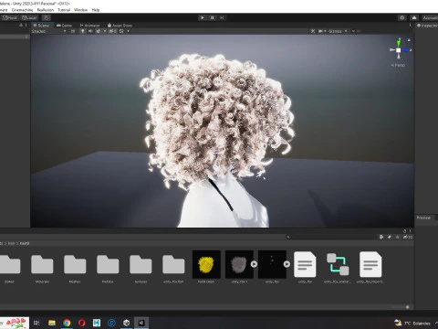 Realistic Female hair curly 3D Model